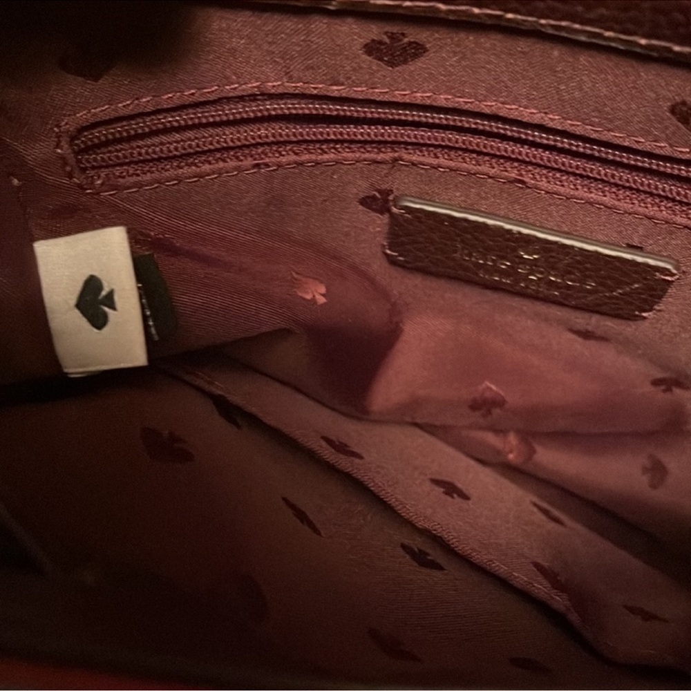 Kate Spade “Leila” Brown Leather & Pink Plaid Backpack, Lk New - Picture 6 of 13